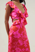 Load image into Gallery viewer, Gisele Floral Cut Out Mermaid Maxi Dress - Red/Pink
