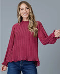 Load image into Gallery viewer, Holly Pleated Ruffle Top - Wine