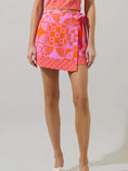 Load image into Gallery viewer, Jaclyn Retro Geo Wrap Mini Skort- Orange/Magenta