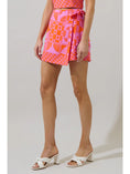 Load image into Gallery viewer, Jaclyn Retro Geo Wrap Mini Skort- Orange/Magenta