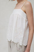 Load image into Gallery viewer, Jasmine Smocked Eyelet Tank - Off White