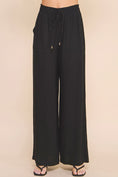 Load image into Gallery viewer, Jessica Linen Blend Pants with wide-leg silhouette, smocked waist, and pockets, perfect for a polished, relaxed spring look.