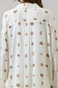 Load image into Gallery viewer, Kai Shells Boyfriend Button Down Shirt - Ivory/Brown