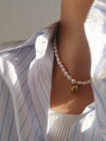 Load image into Gallery viewer, Kaia Freshwater Pearl Charm Necklace