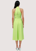 Load image into Gallery viewer, Kailani Satin Halter Midi Dress - Lime Green