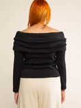 Load image into Gallery viewer, Kaley Off-the-Shoulder Knit Top - Black