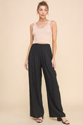 Load image into Gallery viewer, Kris Flowy Pleated Wide Leg Pants - Black