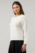 Load image into Gallery viewer, Leighton Pearl Drop Shoulder Sweater - Ivory