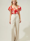 Load image into Gallery viewer, Lilo Tropics Flutter Sleeve Top - Red/Orange/White