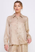 Load image into Gallery viewer, Mariah Satin Button Down Top - Gold, Silver