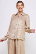 Load image into Gallery viewer, Mariah Satin Button Down Top - Gold, Silver