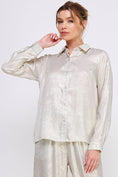 Load image into Gallery viewer, Mariah Satin Button Down Top - Gold, Silver