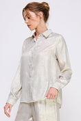 Load image into Gallery viewer, Mariah Satin Button Down Top - Gold, Silver