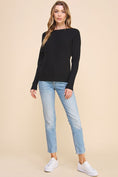 Load image into Gallery viewer, Mia Soft Ribbed Pullover Dolman Sweater - Black