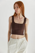 Load image into Gallery viewer, Millie Structured Crop Tank Top - Brown