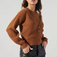 Load image into Gallery viewer, Monica Ribbed Knit Cropped Cardigan - Chocolate
