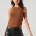 Load image into Gallery viewer, Monica Ribbed Knit Racer Sweater Tank - Chocolate