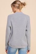 Load image into Gallery viewer, Mya Ribbed Mock Neck Sweater - Grey/Off White