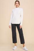 Load image into Gallery viewer, Mya Ribbed Mock Neck Sweater - Grey/Off White