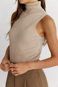 Load image into Gallery viewer, Nadia Sleeveless Pullover Turtleneck Top - Beige