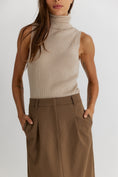 Load image into Gallery viewer, Nadia Sleeveless Pullover Turtleneck Top - Beige