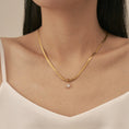 Load image into Gallery viewer, Odette Gold Snake Chain with CZ Necklace - Round, Square