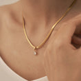 Load image into Gallery viewer, Odette Gold Snake Chain with CZ Necklace - Round, Square