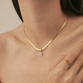 Load image into Gallery viewer, Odette Gold Snake Chain with CZ Necklace - Round, Square