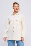 Load image into Gallery viewer, Blake Oversized Denim Twill Shacket - Cream
