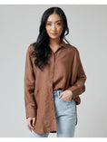Load image into Gallery viewer, Paige Oversized Button-Up Shirt - Cocoa