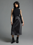 Load image into Gallery viewer, Quinn Bias Midi Skirt - Black / Bronze