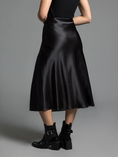 Load image into Gallery viewer, Quinn Bias Midi Skirt - Black / Bronze