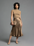 Load image into Gallery viewer, Quinn Bias Midi Skirt - Black / Bronze
