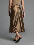 Load image into Gallery viewer, Quinn Bias Midi Skirt - Black / Bronze