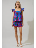 Load image into Gallery viewer, Reina Tropics Ruffle Top - Blue/Pink/Multi
