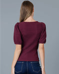 Load image into Gallery viewer, Serena Jacquard Puff Sleeve Top - Port Royale