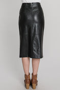 Load image into Gallery viewer, Shay Faux Leather Slit Midi Skirt - Black