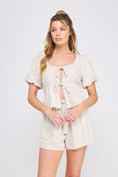 Load image into Gallery viewer, Abigail Linen Blend Lace Top - Natural
