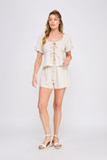 Load image into Gallery viewer, Abigail Linen Blend Lace Top - Natural
