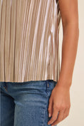 Load image into Gallery viewer, Stella Pleated Metallic V-Neck Cami - Champagne