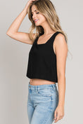 Load image into Gallery viewer, Stephanie Soft Linen Square Neck Tank - Black