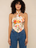 Load image into Gallery viewer, Tyla Floral Halter Crop Top - Peach/Orange/Red