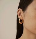 Load image into Gallery viewer, Vana Dangle Drop Hoop Earrings - Gold/Silver