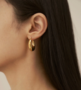 Load image into Gallery viewer, Vana Dangle Drop Hoop Earrings - Gold/Silver