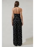 Load image into Gallery viewer, Vivienne Polka Dot Backless Halter Jumpsuit - Ivory/Black