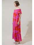 Load image into Gallery viewer, Yolanda Floral Smocked Maxi Dress - Orange/Pink/Multi