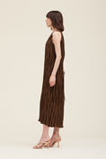 Load image into Gallery viewer, Celine Sleeveless Pleated Midi Dress - Acorn