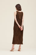 Load image into Gallery viewer, Celine Sleeveless Pleated Midi Dress - Acorn