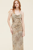 Load image into Gallery viewer, Camille Printed Cowl Neck Slip Dress - Desert Sage