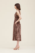 Load image into Gallery viewer, Meryl Smocked Velvet V-Neck Dress - Bark